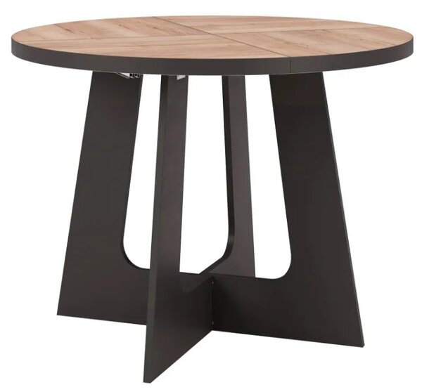 Szynaka Rozkládací jídelní stůl Belagio 110/160 cm černý/dub Halifax