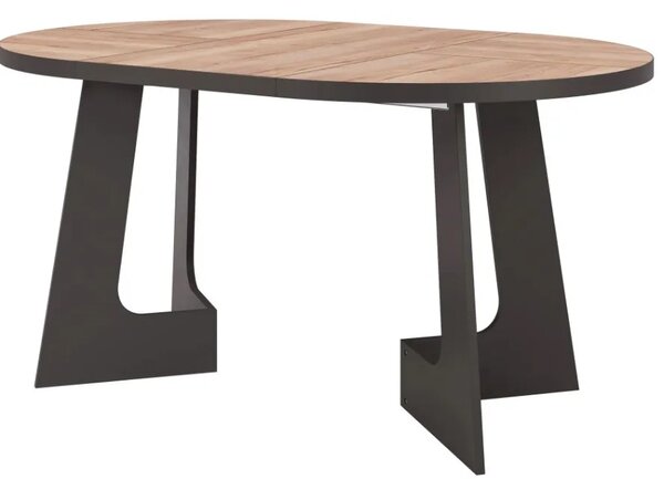 Szynaka Rozkládací jídelní stůl Belagio 110/160 cm černý/dub Halifax