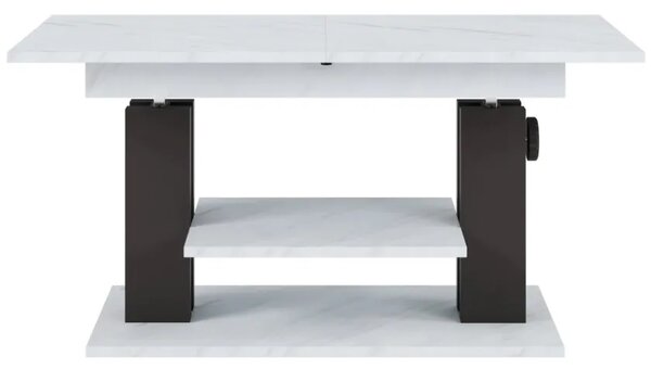 Szynaka Výškově nastavitelný rozkládací konferenční stolek Moduvo 120/170 cm mramor/černý