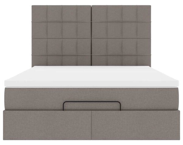 Osmanský rám postele s matrací taupe 140x190cm textil 3313158