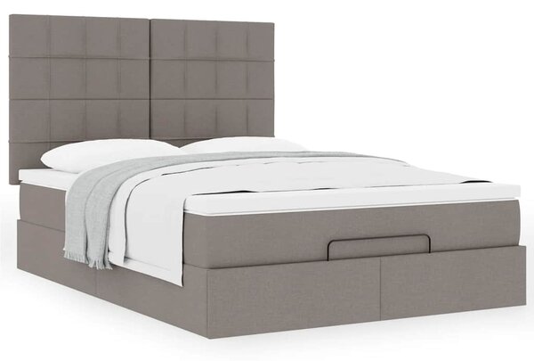 Osmanský rám postele s matrací taupe 140x190cm textil 3313158