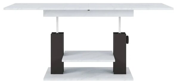 Szynaka Výškově nastavitelný rozkládací konferenční stolek Moduvo 120/170 cm mramor/černý