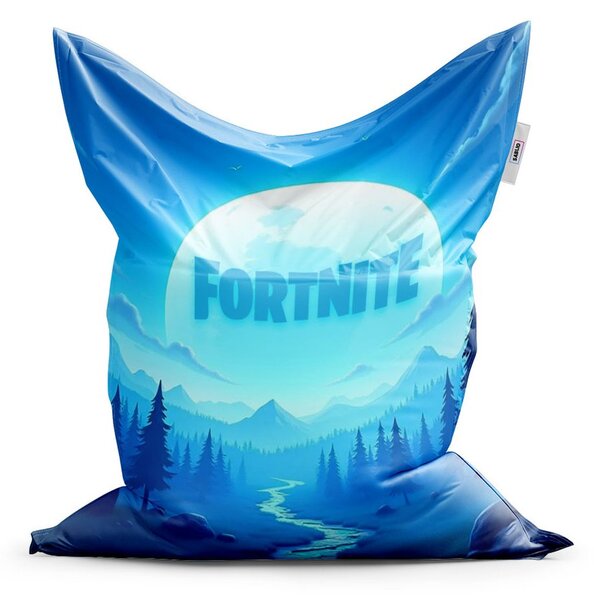 Sedací vak Classic Fortnite modré údolí s měsícem - dětský, modrá