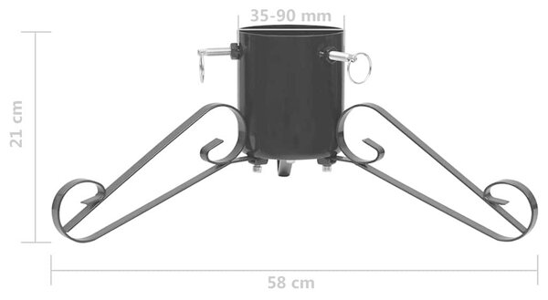 Stojan na vánoční stromek černý 58 x 58 x 21 cm 331319