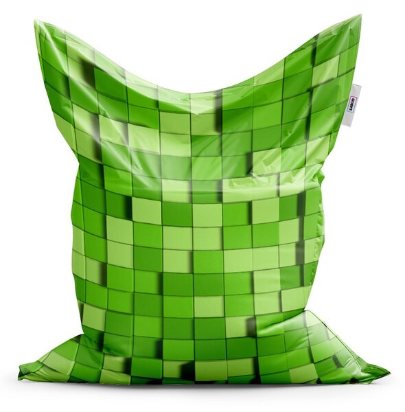Sedací vak Classic Green Blocks 3D - dětský, zelená
