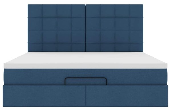 Osmanský rám postele s matrací modrá 160x200cm textil 3313174