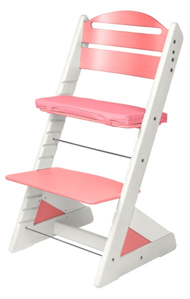 Dětská rostoucí židle Jitro Plus bílo - růžová