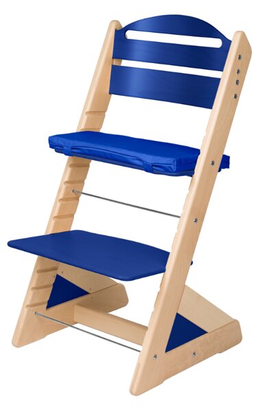 Dětská rostoucí židle Jitro Plus přírodní - modrá