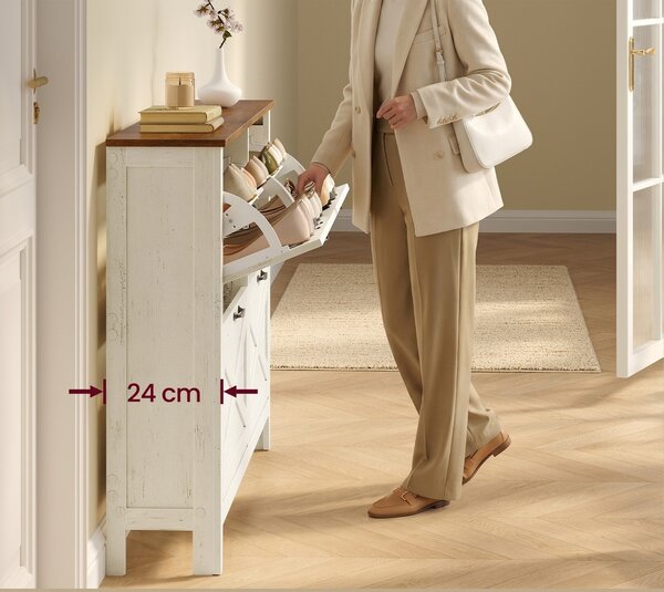 SONGMICS Botník Trina 127 cm krémový/hnědý