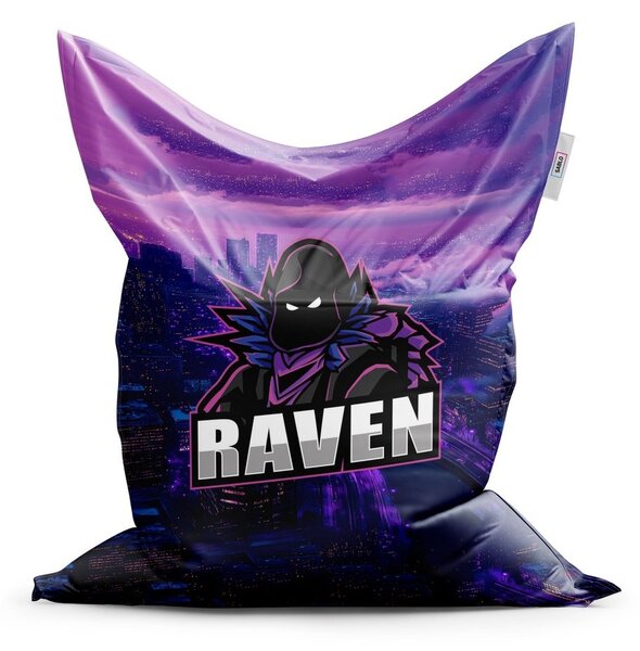 Sedací vak Classic Fortnite RAVEN steampunk město - dětský, fialová