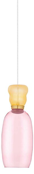 Nova Luce Pluma LED skleněné závěsné svítidlo Růžová