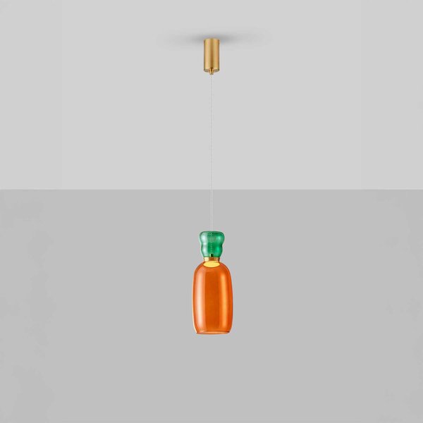 Nova Luce Pluma LED skleněné závěsné svítidlo Růžová