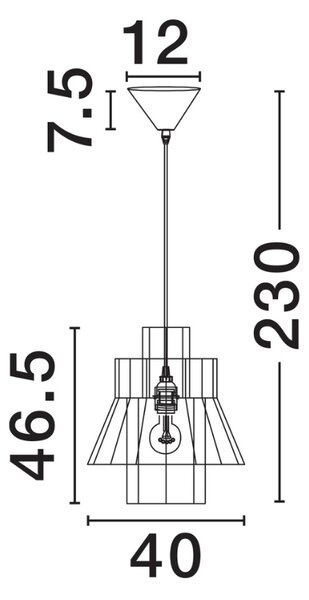 Nova Luce Modré závěsné světlo Copos 40 cm
