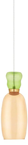 Nova Luce Pluma LED skleněné závěsné svítidlo Růžová