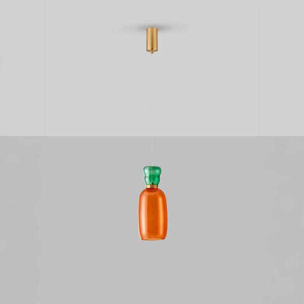 Nova Luce Pluma LED skleněné závěsné svítidlo Růžová