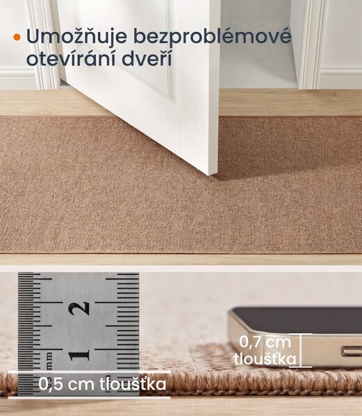 SONGMICS Obdélníkový koberec Rafus 80x150 cm hnědý