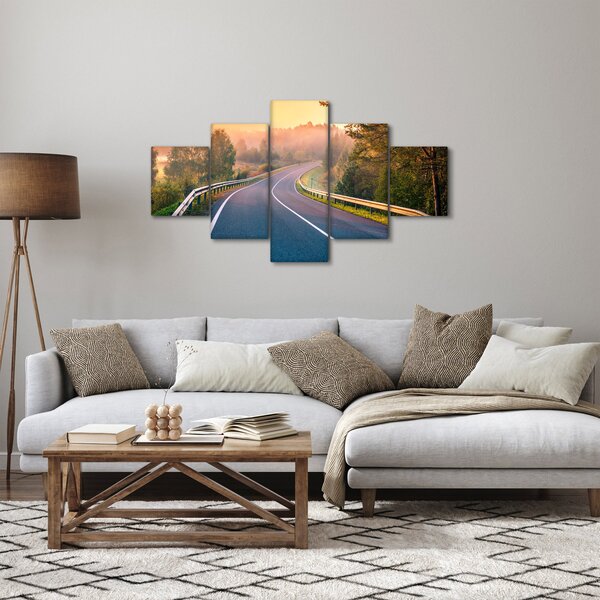 Obraz - Cesta při východu slunce (125x70 cm)