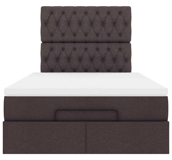 Osmanský rám postele s matrací tmavě hnědá 120x190cm textil 3313226