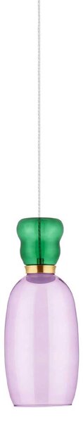 Nova Luce Pluma LED skleněné závěsné svítidlo Růžová