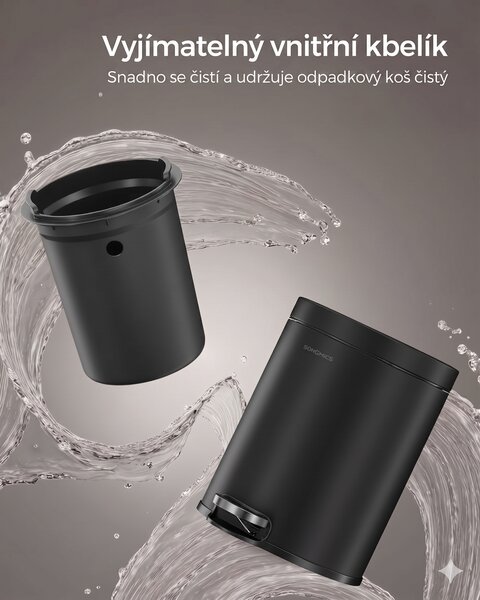 SONGMICS Odpadkový koš Jelis 3 L černý