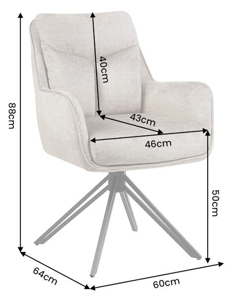 2SET jídelní židle PROMETHEUS otočná 180° taupe/černá samet Nábytek | Jídelní prostory | Jídelní židle | Křesložidle
