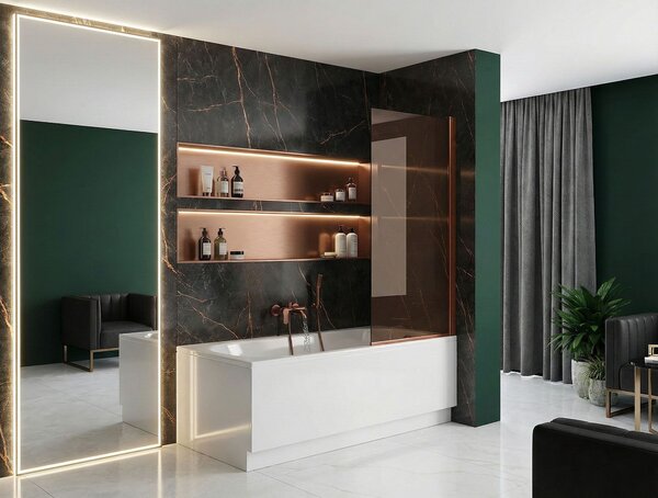 Paravan vanový Rea Elegant Brush Copper 70