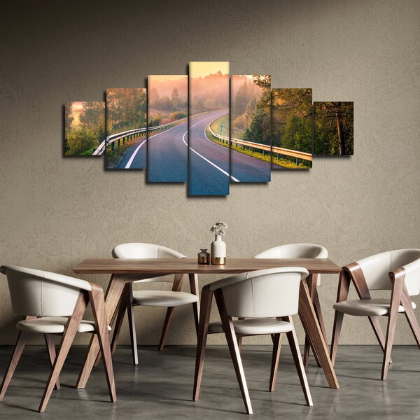 Obraz - Cesta při východu slunce (210x100 cm)