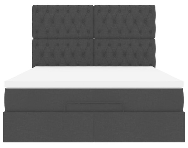 Osmanský rám postele s matrací černá 140x190cm textil 3313239