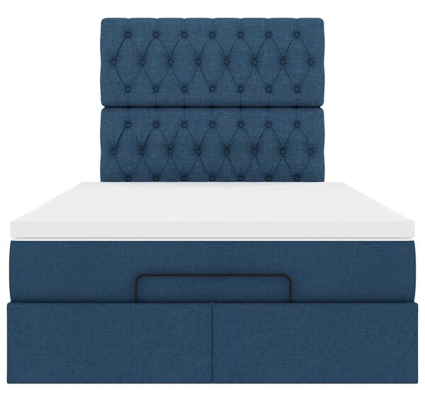 Osmanský rám postele s matrací modrá 120x190cm textil 3313229