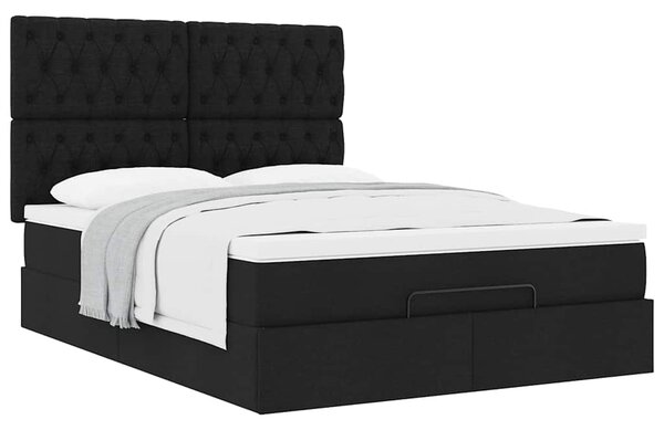 Osmanský rám postele s matrací černá 140x190cm textil 3313239