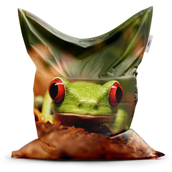 Sedací vak Classic zelená žába - dětský, zelená / hnědá