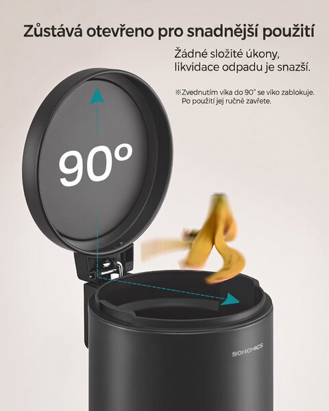 SONGMICS Odpadkový koš Jelis 3 L černý