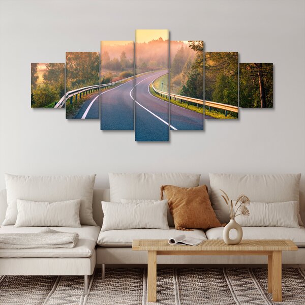Obraz - Cesta při východu slunce (210x100 cm)