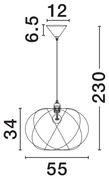 Bílé závěsné světlo Nova Luce Bora 55 cm