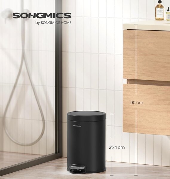 SONGMICS Odpadkový koš Jelis 3 L černý