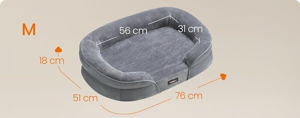 SONGMICS Pelíšek pro psy Trino 76 cm šedý