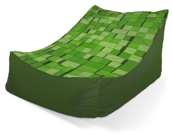 Sedací vak Lounge Green Blocks 3D - dětský, zelená