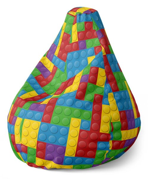 Sedací vak Pear barevná stavebnice - dětský, barevná