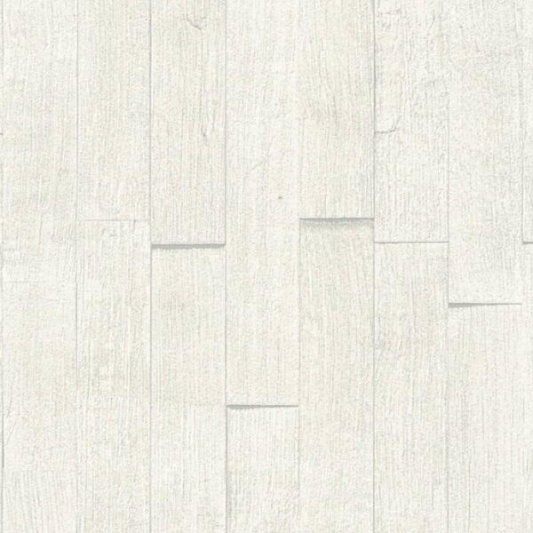 Vliesové tapety na zeď IMPOL 35584-2 Wood and Stone 2, 3D dřevěný obklad bílý, rozměr 10,05 m x 0,53 m, A.S.Création
