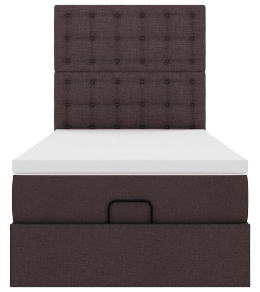 Osmanský postel s matrací tmavě šedá 90x200 cm textil 3313295