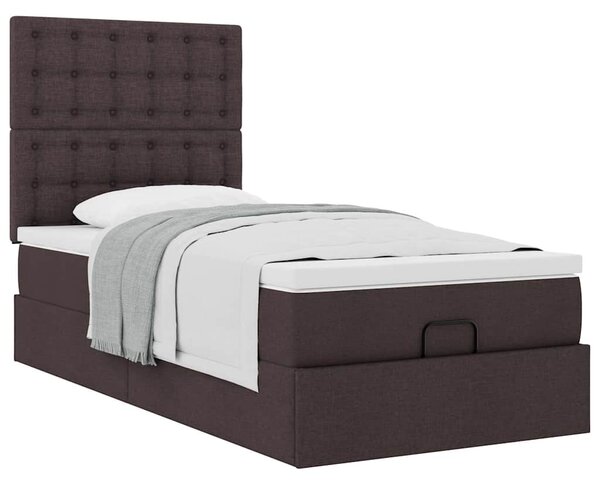 Osmanský postel s matrací tmavě šedá 90x200 cm textil 3313295