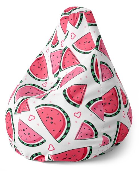 Sedací vak Pear vodní meloun - dětský, červená / bílá