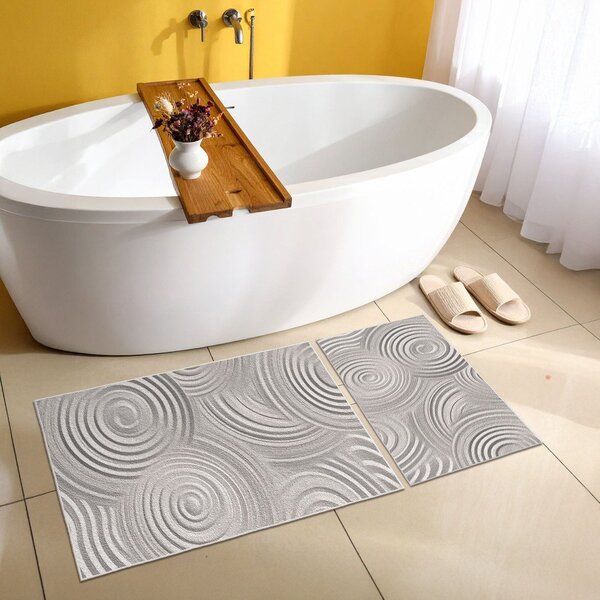 Světle šedé koupelnové předložky v sadě 2 ks 60x100 cm – Foutastic