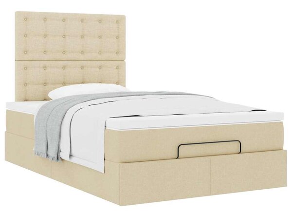 Osmanský rám postele s matrací krémově 120x200cm textil 3313318