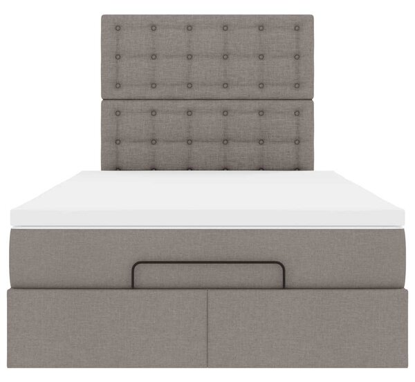 Osmanský rám postele s matrací taupe 120x200cm textil 3313317