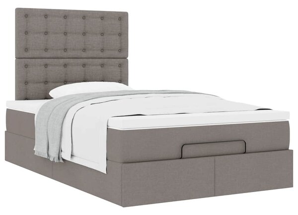 Osmanský rám postele s matrací taupe 120x200cm textil 3313317