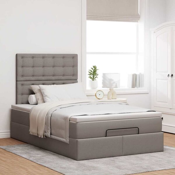 Osmanský rám postele s matrací taupe 120x200cm textil 3313317