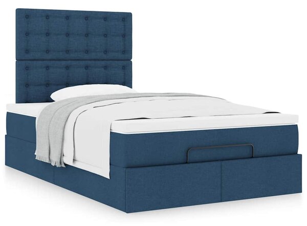 Osmanský rám postele s matrací modrá 120x190cm textil 3313312