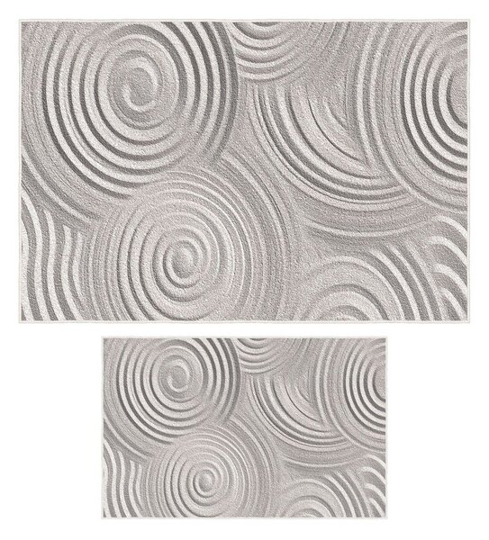 Světle šedé koupelnové předložky v sadě 2 ks 60x100 cm – Foutastic