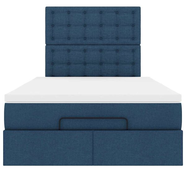 Osmanský rám postele s matrací modrá 120x190cm textil 3313312